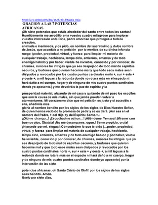Oracion a las 7 potencias africanas | DOCX