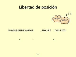 112
Z
Z Z
Libertad de posición
AUNQUE ESTÉIS HARTOS SEGUIRÉ CON ESTO,
,, ,
 