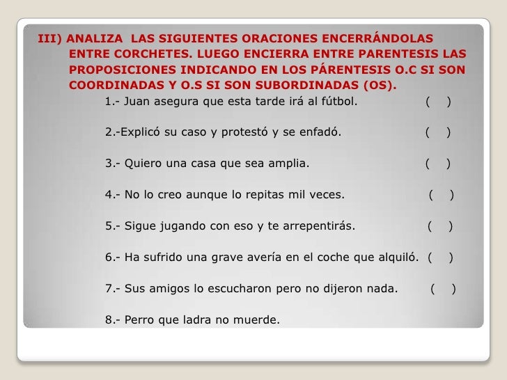 10 Oraciones Compuestas 10 Oraciones Compuestas