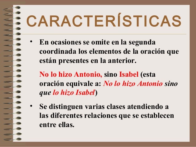 Oraciones compuestas coordinadas