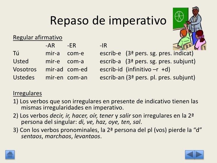 5 Repaso De Imperativoregular Afirmativo Ar Er 5 Repaso De Imperativoregular Afirmativo Ar Er
