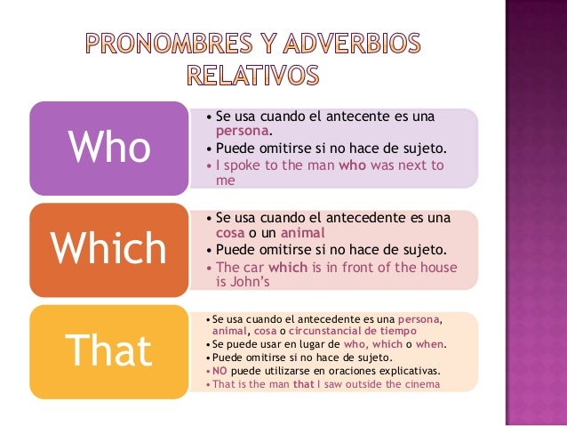 Oraciones De Relativo En Ingl s