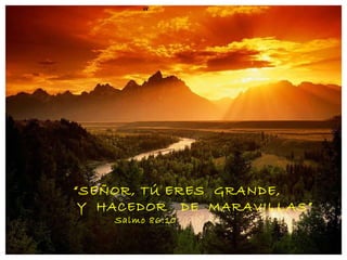 “ “ SEÑOR, TÚ ERES  GRANDE, Y  HACEDOR  DE  MARAVILLAS” Salmo 86:10 