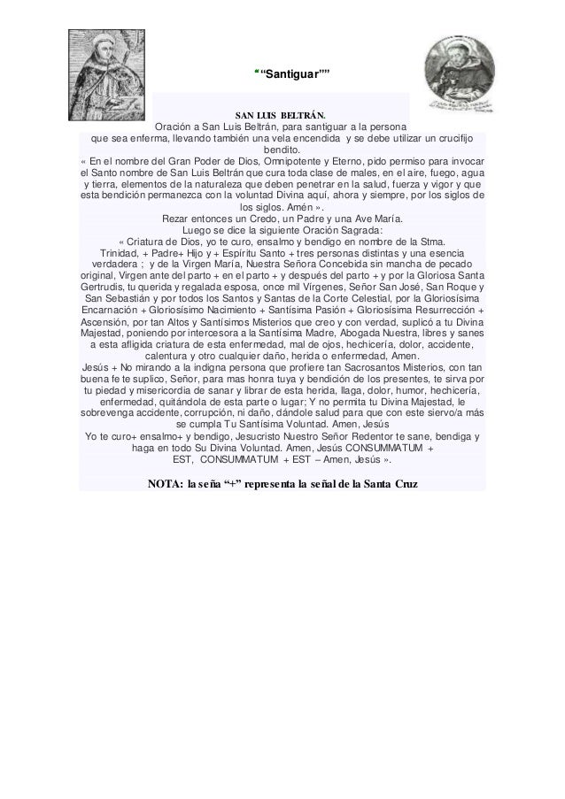 oracion de san luis beltran santiguar