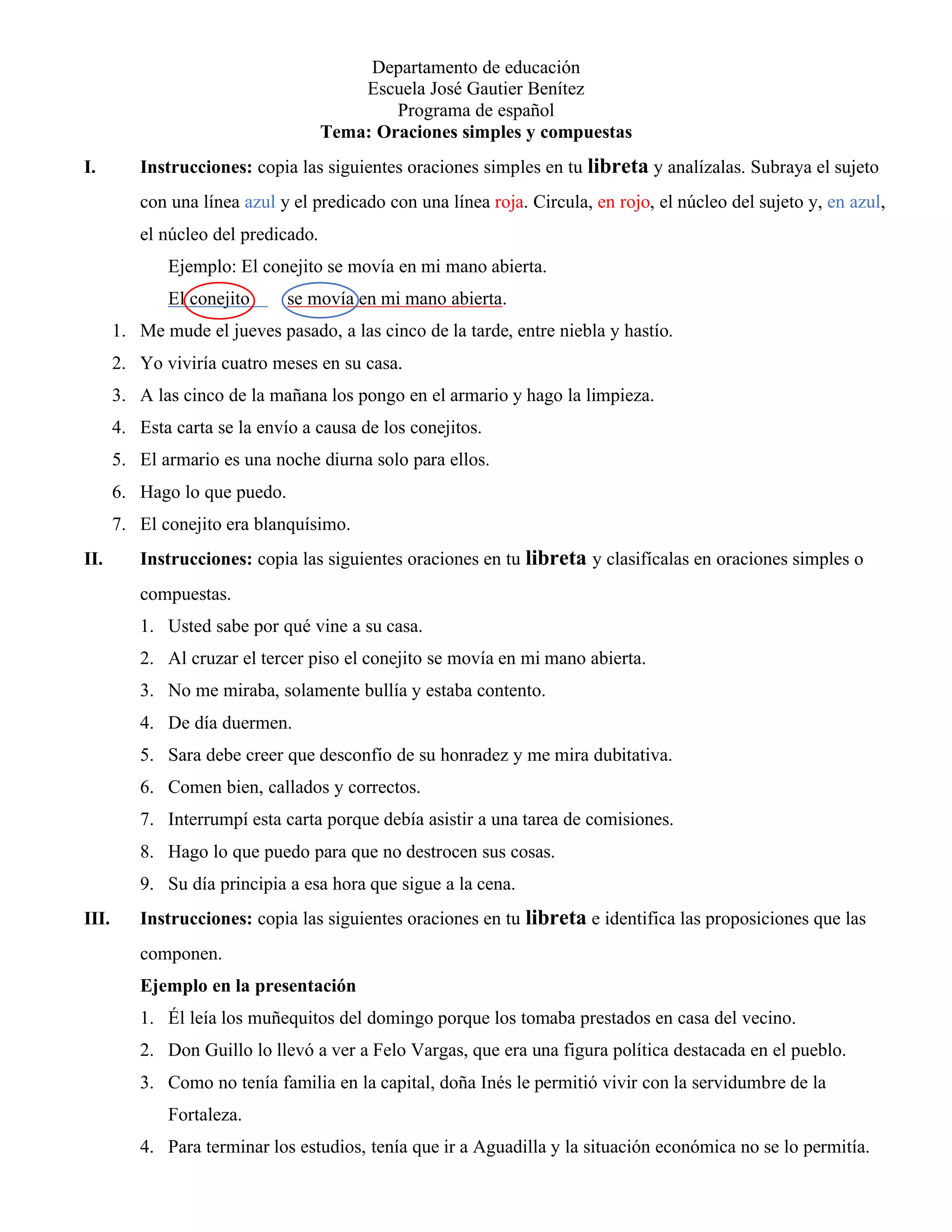 Oraciones simples y compuestas 2 | PDF