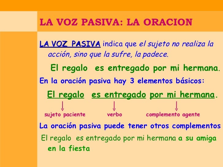 Oracion Pasiva en latín