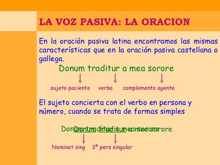 Oracion Pasiva en latín