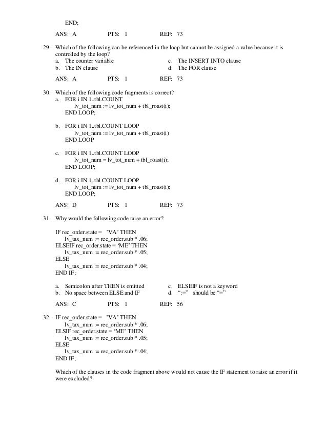 Oracle 11G PL SQL Programming 2nd Edition Casteel Test Bank