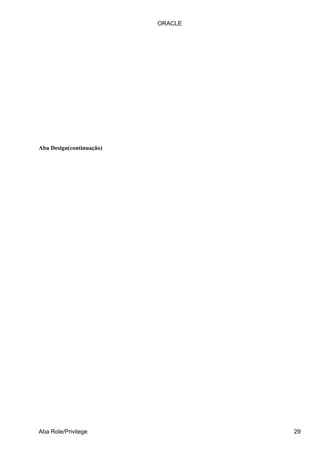 Aba Design(continuação)
ORACLE
Aba Role/Privilege 29
 