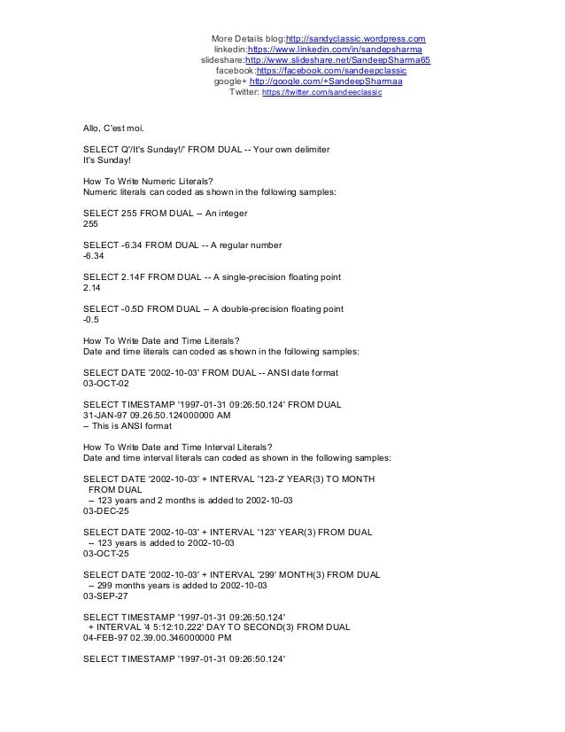 Oracle Complete Interview Questions