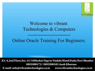 Online Oracle Training For Beginners | PPT