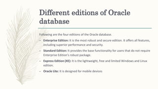 Oracle | PPTX | Databases | Computer Software and Applications