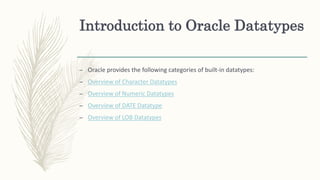 Oracle | PPTX | Databases | Computer Software and Applications