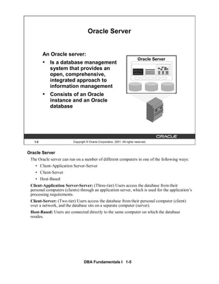Oracle 9i Dba Fundamentals | PDF