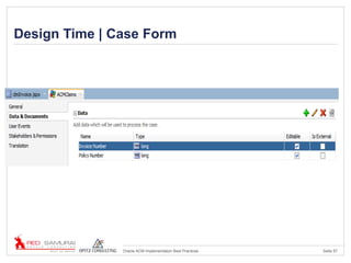 Seite 57Oracle ACM Implementation Best Practices
Design Time | Case Form
 