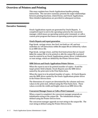 disk, the environment file is in the server’s top applications
                                   directory. Otherwise it is in the applmgr home directory. Here is
                                   an example:
                                   . /d01/appl/115/apptest.env
                                   If you edited dcpstart in the server’s local $FND_TOP/bin
                                   directory, copy the file to the server’s applmgr home directory.
                                   Each server needs a copy of the edited dcpstart file in its applmgr
                                   home directory and, if the server has the Oracle Applications
                                   product files on a local disk, in the disk’s $FND_TOP/bin directory.
                                        Note: The dcpstart file sets the server variables when the
                                        applmgr login is accessed remotely from another server. The
                                        applmgr .profile file is not run in this case. You also need to set
                                        each applmgr .profile file to run its server’s environment file.
                                        This sets the correct variables when a user logs in as applmgr.
                               ❑ Define the concurrent managers.

                                
