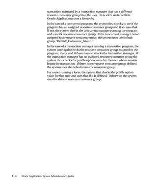 want to define additional printer drivers depending on your
requirements.
Use the Printer Drivers Window to define your drivers. Enter only the
specified fields below, and use defaults for others. All parameters are
case sensitive.
Printer Drivers Window: page 6 – 48

Portrait Driver
Use the following parameters.
Driver Name         PASTA_PORTRAIT
User Driver         PASTA Portrait Driver
SRW Driver           P
Driver Method       Program
    • – Driver Method Parameters
         – Win32:
           Program Name = {FND_TOP}binFNDPSTAX
         – UNIX:
           Program Name = $FND_TOP/bin/FNDPSTAX
        Note: FND_TOP is your system’s value of %FND_TOP% and
        $FND_TOP. Do not place %FND_TOP% or $FND_TOP
        directly in this field.
For Win32, specify the following arguments:
–Pd:$PROFILES$.PRINTER –c$PROFILES$.CONC_COPIES
–f$PROFILES$.FILENAME –C80

For UNIX, specify the following arguments:
–P–d$PROFILES$.PRINTER –c$PROFILES$.CONC_COPIES
–f$PROFILES$.FILENAME


Landscape Driver
Use the following parameters.
Driver Name         PASTA_LANDSCAPE
User Driver         PASTA Landscape Driver
SRW Driver           L
Driver Method       Program


                                                        Printers   6 – 33
 