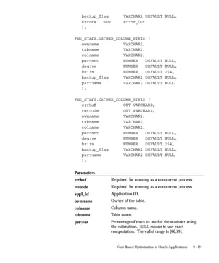 transaction managed by a transaction manager that has a different
                             resource consumer group than the user. To resolve such conflicts,
                             Oracle Applications uses a hierarchy.
                             In the case of a concurrent program, the system first checks to see if the
                             program has an assigned resource consumer group and if so, uses that.
                             If not, the system checks the concurrent manager running the program
                             and uses its resource consumer group. If the concurrent manager is not
                             assigned to a resource consumer group the system uses the default
                             group ”Default_Consumer_Group”.
                             In the case of a transaction manager running a transaction program, the
                             system once again checks the resource consumer group assigned to the
                             program, if any, and if there is none, checks the transaction manager. If
                             the transaction manager has no assigned resource consumer group the
                             system then checks the profile option value for the user whose session
                             began the transaction. If there is no resource consumer group defined
                             the system uses the default resource consumer group.
                             For a user running a form, the system first checks the profile option
                             value for that user and uses that if it is defined. Otherwise the system
                             uses the default resource consumer group.




8–8   Oracle Applications System Administrator’s Guide
 