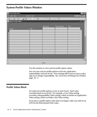 "   Defining a Conflict Domain
    1.   Enter a unique Domain name. The name you enter here may be
         used as a value for a parameter in the Submit Requests window.
    2.   Enter a unique Short Name for your domain. Limit the Short Name
         to 8 characters.
    3.   Optionally, you can provide a description for your domain.




                                              Applications DBA Duties   8 – 17
 