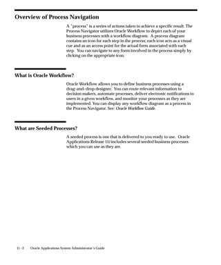 "     To Test Latency On a Network

                                Specify the number of Trials and the Iterations for each trial.
                                For each iteration, a single packet is sent from the client application to
                                the server and back. A trial consists of the specified number of
                                iterations. The total time for all round trips in a trial is divided by the
                                number of iterations to obtain the average latency that is that trial’s
                                result.
                                The default settings are 5 trials of 100 iterations each.
                                Select the Run Test button to preform the test.

                          "     To Test Bandwidth On a Network

                                Specify the number of Trials and the Iterations for each trial. For each
                                iteration, several kilobytes of data are sent from the client to the server
                                and back. The form measures the average rate at which the data
                                travels.
                                The default settings are 5 trials of 10 iterations each.
                                Select the Run Test button to perform the test.


                                Evaluating the Test Results
                                The results of both the latency and bandwidth tests display in the
                                Results block.
                                Latency Results indicate the average round trip time for a single round
                                trip from a PC client to the server.
                                Bandwidth results display the average data rate in kilobytes per second
                                over each trial.
                                For comparison, the sample data fields show the results of tests
                                completed at the development headquarters in Redwood Shores.
                                These tests were conducted under ideal conditions; it is unlikely that
                                your results can match them.
                                If one test result varies significantly from the other trials, discard that
                                information.


                                Purging Your Data
                                Use the Clear Old Test Data button to purge previous test results from
                                your database.


8 – 22   Oracle Applications System Administrator’s Guide
 
