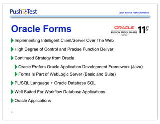 Oracle Forms Performance Testing PushToTest TestMaker JAT | PPT