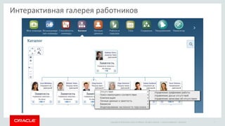 Copyright © 2014 Oracle and/or its affiliates. All rights reserved. |
Интерактивная галерея работников
Oracle Confidential – Restricted 7
 