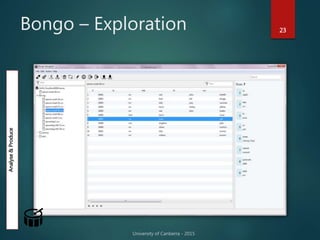 Bongo – Exploration 23
Analyse&Produce
 