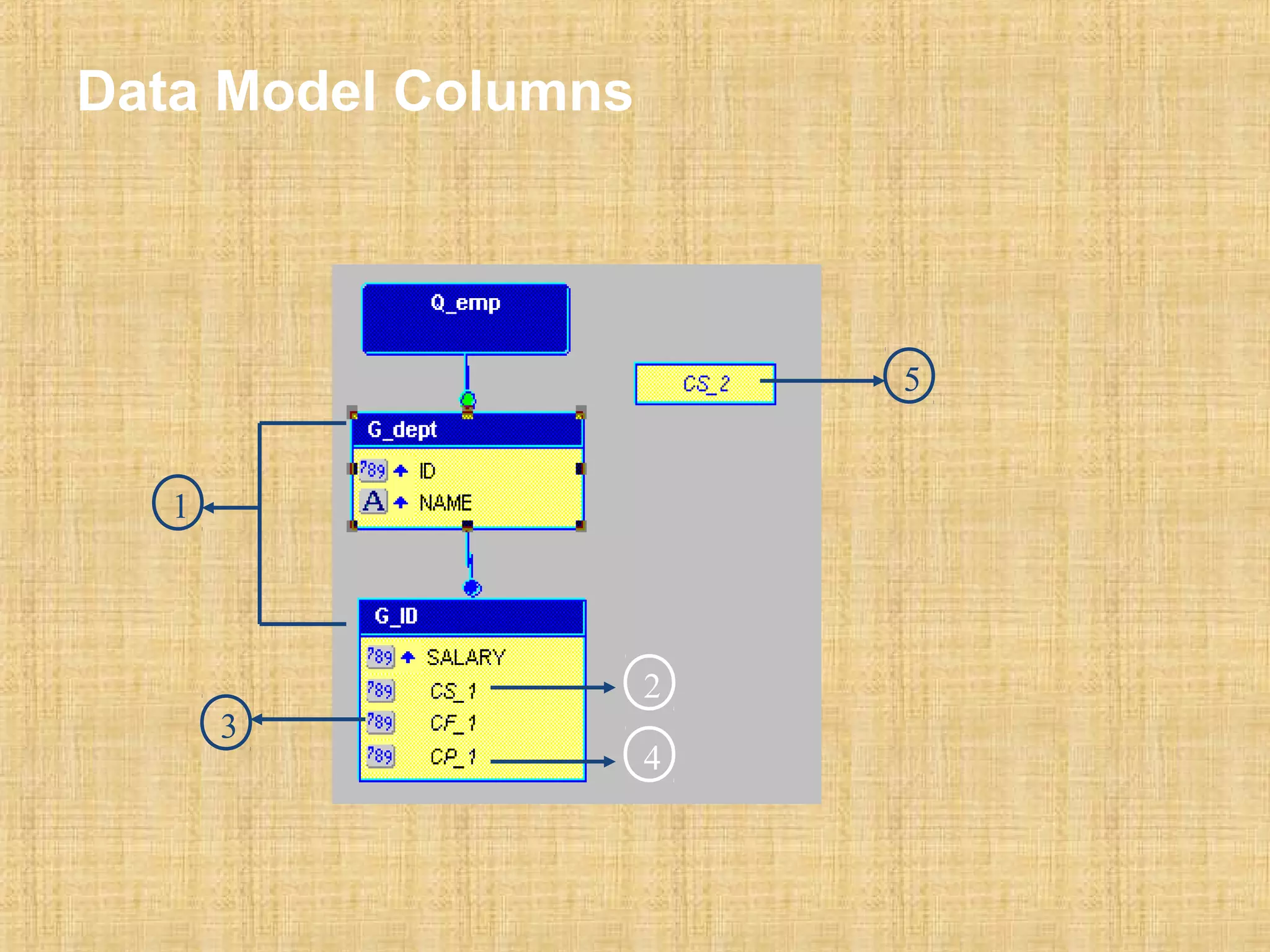 Data Model Columns 
1 
2 
4 
3 
5 
 