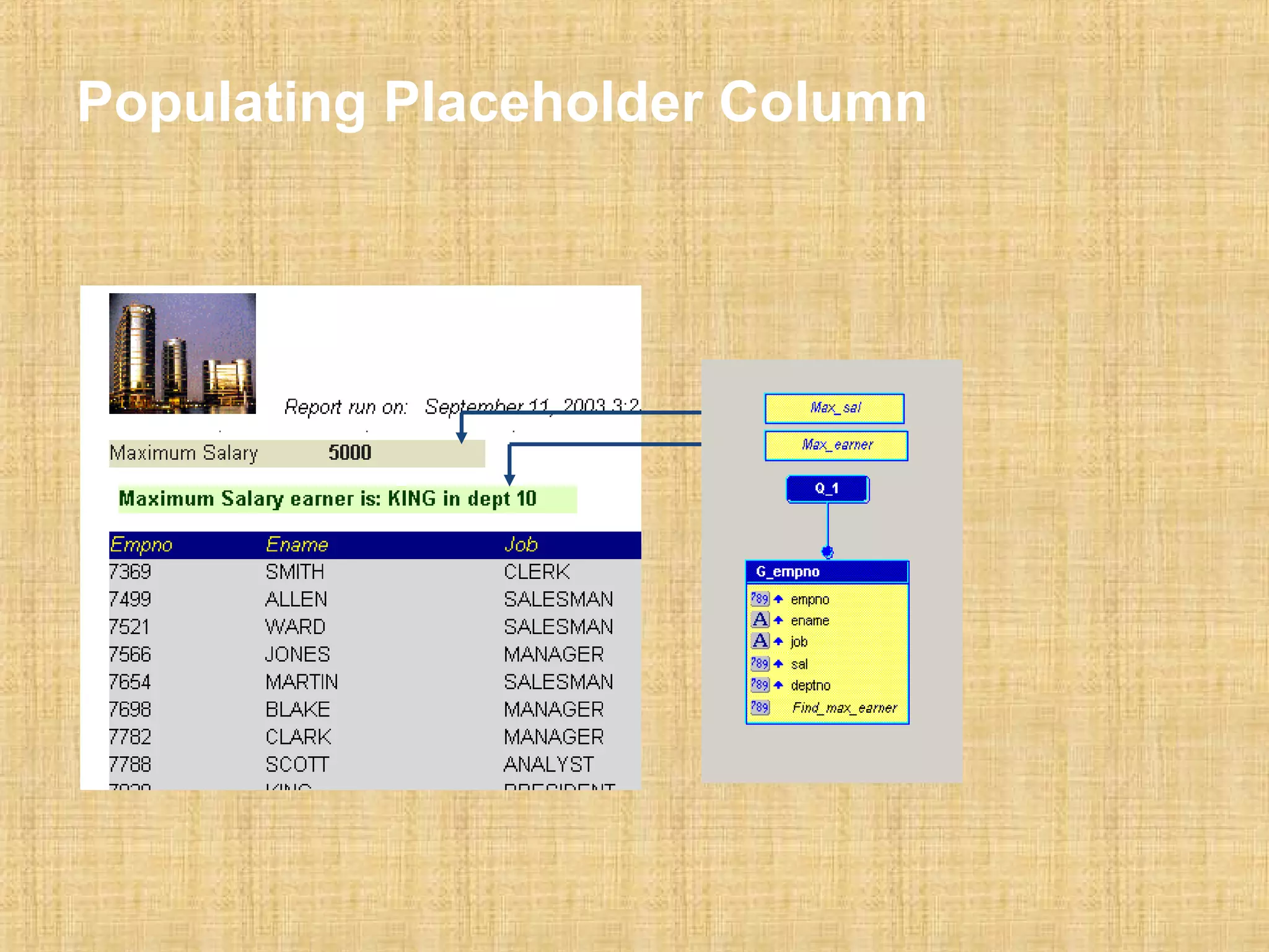 Populating Placeholder Column 
 