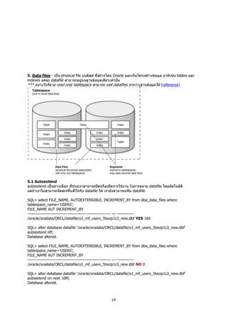 การตรวจเช็คฐานข้อมูล Oracle v1 draft