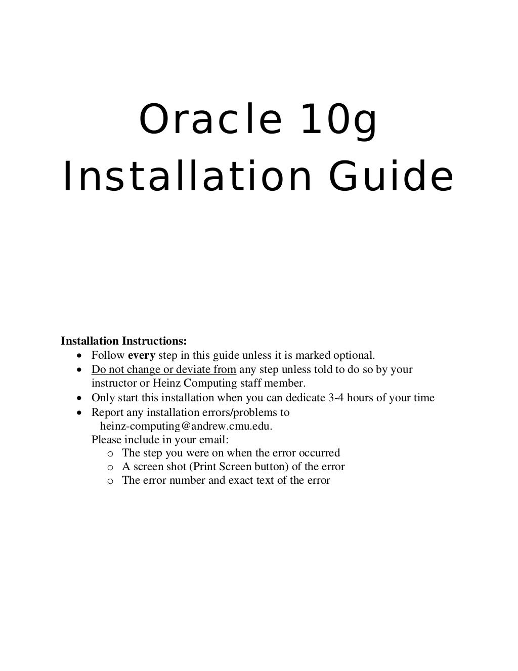 guide to oracle 10g