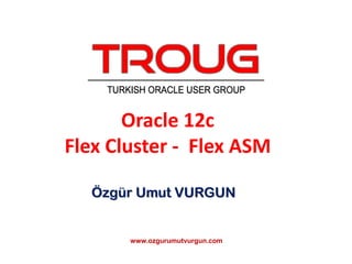 Özgür Umut VURGUN
Oracle 12c
Flex Cluster - Flex ASM
www.ozgurumutvurgun.com
 