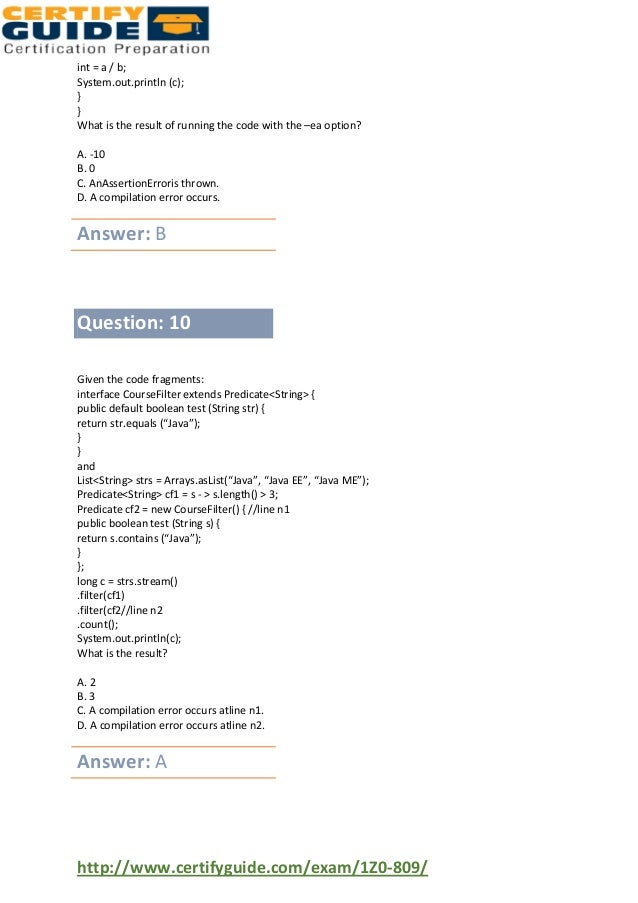 1z0-809 Lernressourcen