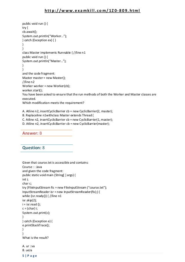 1z0-809 Unterlage