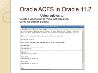 Oracle ACFS in Oracle 11.2ASMCA 