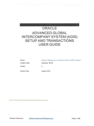 Oracle Advanced Global Intercompany System