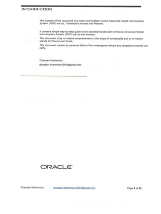 Oracle Advanced Global Intercompany System