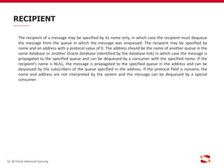 Oracle advanced queuing | PDF