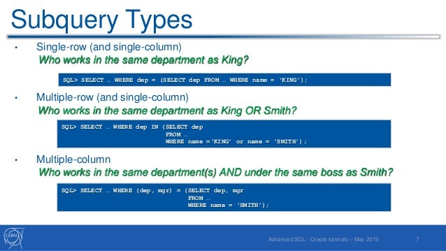 Oracle select from subquery Oracle select from subquery