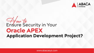 Oracle APEX Application Development Services
