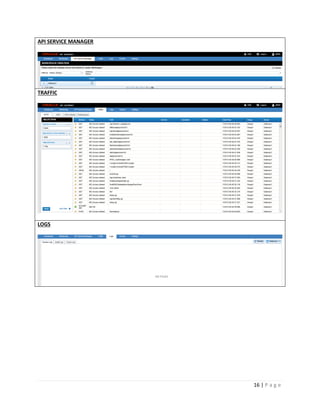 API SERVICE MANAGER

TRAFFIC

LOGS

16 | P a g e

 