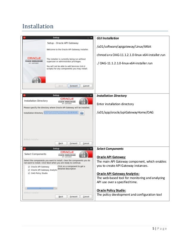 Oracle API Gateway Installation