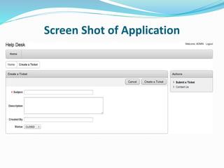 Screen Shot of Application
 
