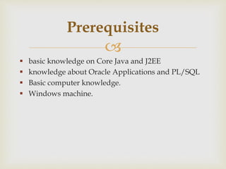 Oracle application framework (oaf) online training | PPTX