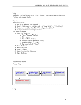 O - Oracle application testing suite test starter kits for oracle e ...