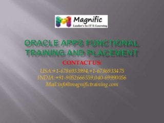 CONTACT US:
USA:+1-6786933994,+1-6786933475
INDIA:+91-9052666559,040-69990056
Mail:info@magnifictraining.com

 