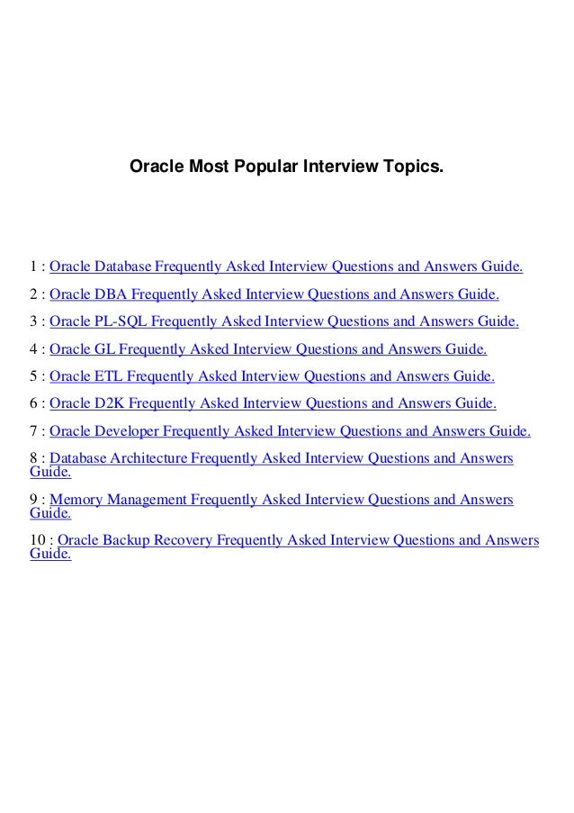 pl sql interview questions