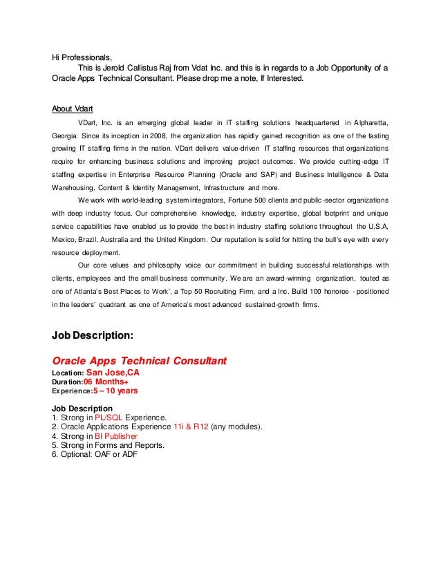technical consultant job description