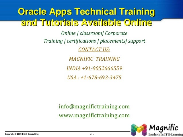 Oracle Technical Apps | Oracle Applications Training and Certification ...