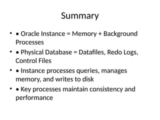 Comprehensive Overview of Oracle Database Architecture and Key ...